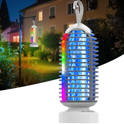 Lampe Anti Moustique, Anysun Raid Anti Moustique avec Lumière LED pour Intérieur et Extérieur, Anti Moustiques Étanche 3000 V, Idéal pour la Maison, la Terrasse, Le Jardin et Le Camping (Gris)