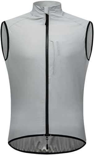 WOSAWE Gilet da ciclismo da uomo e donna, traspirante, idrorepellente, con cerniera YKK, per corsa, moto, escursionismo e pesca, Aggiornamento Grigio, XXL