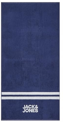JACK & JONES Toalla de playa, 80 x 160 cm, 100 % algodón, toalla deportiva, tamaño único, color: Ocean Cavern (12286236)
