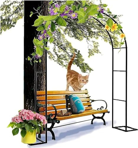 Arches tubulaires solides en métal robuste pour plantes grimpantes, roses et herbe de la pampa - Décoration extérieure (l 1,2 m x H 2,2 m)