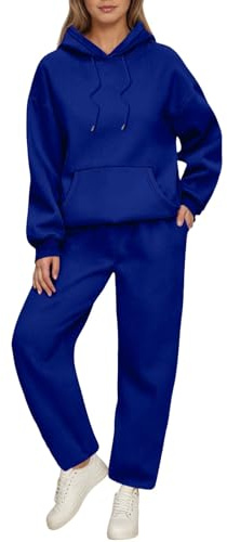 PAIDAXING Tuta da Donna Set Completo UK 2 Pezzi Co Ord Set Abbigliamento Signore Felpa con Cappuccio e Pantaloni Sportivi Set da Jogging Abbigliamento Sportivo per Palestra Y2k Abbigliamento Autunno