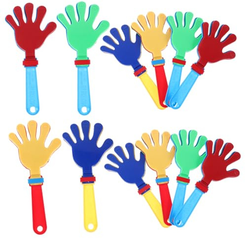 WOONEKY 12piezas Juguetes De Mano Aplaudidores De Plástico Colores Brillantes Ligeros y Seguros Para Niño Niña Fiesta y Regalos Infantiles