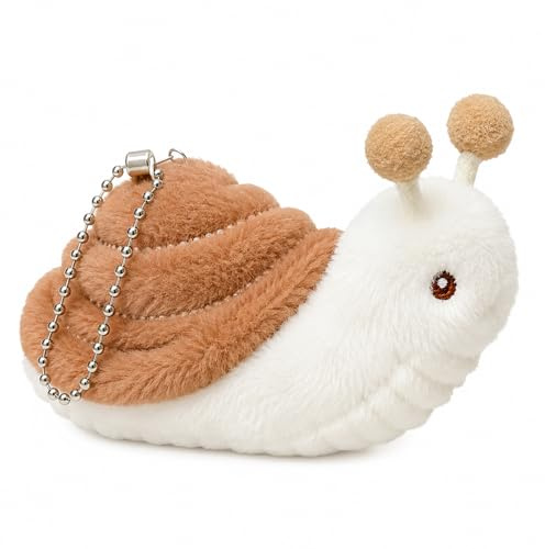 Tapufitil Schnecke Plush Toy Pendant, Cute Animal Pendant made from Soft Plush Snail, Snail Cuddly Toy with Chain for Backpack, Bag, Children & Gifts