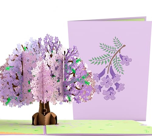 Lovepop Jacaranda pop up-kort, 3D-kort, födelsedagskort, trädkort, naturkort