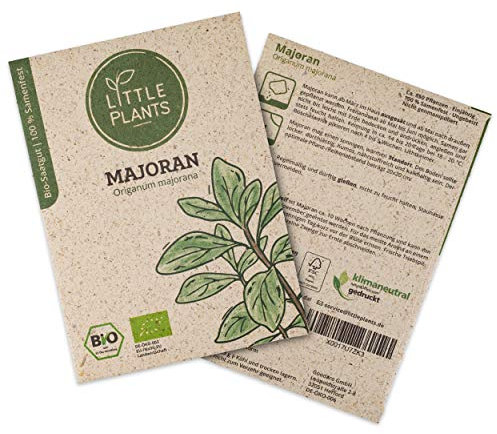 Little Plants BIO Majoran Samen, 850 Majoransamen, hohe Keimrate, 100% Natürlich, BIO Samen Majoran Saatgut für Kräutergarten Küchenkräuter Hochbeet – BIO Kräutersamen Nachhaltig