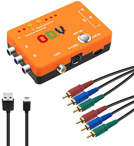 Mcbazel ODV-II Component/CVBS/S-Video zu YPbPr Component Konverter mit Component AV Kabel/LED Anzeigen für Retro Gaming Konsole