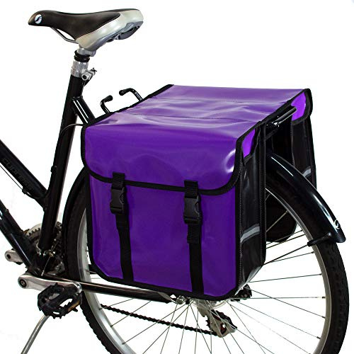 BikyBag Classic CW - Waterproof Bicycle Double Pannier Bag Bicycle Cycle Bike Shopping (Purple)