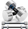 Northdeer Dumbbell Barbell Set 10kg Pair, 2.5kg 3kg 5kg 5.5kg 7.5kg 8kg 10kg Adjustable, Steel Compact Dumbbells Home Gym Workout (Silver)