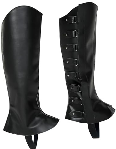 Toifrmu Black Boot Covers Costume Women Men Pirate Medieval Boots Covers Steampunk Renaissance Boot Covers Costume Accessories for Halloween