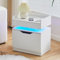 TUKAILAI Nachttisch mit LED, Nachttische Weiß mit 1 große Schublade und Ladestation, nachtschrank Schrank mit Lagerung und USB-Ladeanschluss, für Schlafzimmer Wohnzimmer, Nightstand, 35x50x55.5cm
