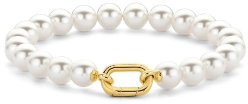 Ti Sento Milano Armband der Marke Armband Sterling Silber Gold Farbe Perle Farbe und Gelbgold plattiert. Das Gewicht beträgt 0,0169. Die Referenz lautet 23036YP/L, Sterling-Silber