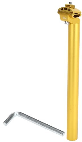 INFINAUTO Tija De Sillín De Bicicleta 30.9X350mm Tubo De Sillín De Bicicleta Aleación De Aluminio Tono Dorado Extra Largo Ángulo Ajustable