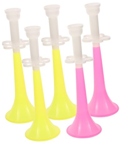 Sosoport 5piezas Altavoz De Plástico Para Fútbol Matracas De Plástico Para Eventos Deportivos Juguete Musical De Trompeta Para Fiestas y Conciertos