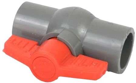 KESOTO Válvula de Bola de PVC, Accesorio Sanitario de Dos Vías, Válvula de Cierre de Agua Compacta, Recta Y Portátil con Manija en T para Línea de Suministro, 9cm