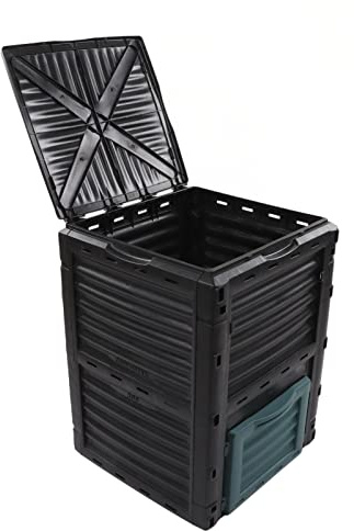 300L Compost Bin, Fertilizer Maker Compost Bucket with Vent, Trash Can with Lid Fits Home and Outdoor, Hinge Sealed Countertop Trash Bin for Kitchen Garden, Easy to Clean