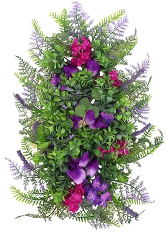 ZYNCUE Lila tulpan krans lila hyacint hortensia konstgjord blomma girlang ytterdörr väggdekorationer bröllopsfest dekor