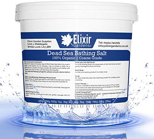 Elixir Gardens High Grade Dead Sea Bath Salts/Advanced Mineral Extract Various Sizes 500g-25kg | 100% Organic - 10kg Coarse Grade Tub