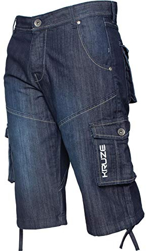 Ze ENZO Short cargo pour homme en denim très résistant pour toutes les tailles