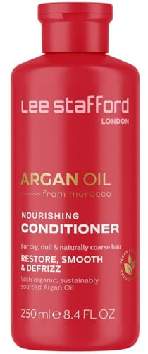 Lee Stafford Moisturizing Conditioner | Argan Oil Collection - Best for Dry, Dull Hair to Repair & Hydrate for Silky Smooth Soft Shine, Salon Grade Gloss Finish, Detangling, Restore Split Ends, 250 ml