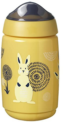 Tommee Tippee Superstar Sipper, Trinklernbecher,100 % Auslauf- und Schüttelsichere INTELLIVALVE-Technologie, Antibakterieller BACSHIELD-Technologie, 12 M.+, 390 ml, 1 Stk, Gelb