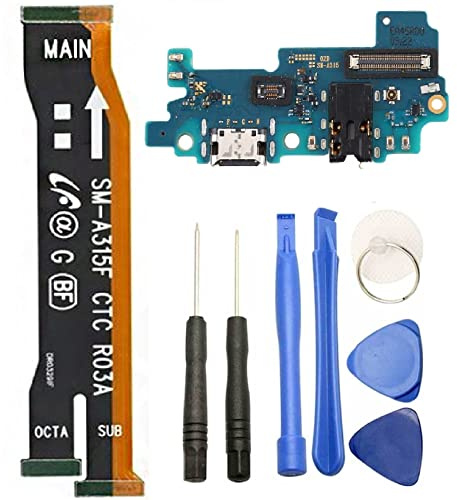 iReplaceParts Charging Port For Samsung Galaxy A31 A315 Dock Connector Microphone Headphone Jack Replacement With Motherboard Flex Cable & Tool Kit