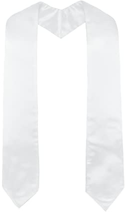 GraduatePro White Sublimation Blank Graduation Stole Sash 72 Inches Long