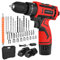 Cordless Drill Driver 12V, Yemetey Electric Screwdriver with 2 Batteries 1.5Ah, 35 Nm Torque, 2-Speed, 25 + 1 Torque Setting, 3/8 Chuck, LED Light, 34Pcs Accessories and Case, for Repair & DIY
