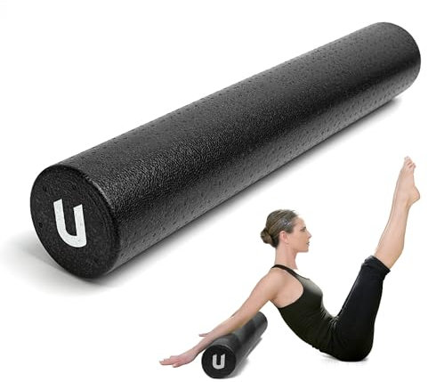 unycos - EPP-Massagerolle, Leichte Schaumstoffrolle, Länge【90 cm, Ø15 cm】Zylinder für Triggerpunkt-Entlastung, Fitness, Pilates, Yoga, Fitnessstudio, Physiotherapie und Entspannung (Schwarz)