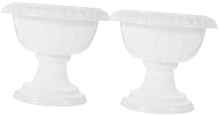 MAGICLULU 2pcs Vintage Roman Column Planter Decorative Flowerpot for Balcony Wedding Party Abs Material Succulent Pothos Flower Pot