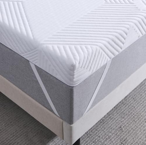 Twirest Topper 90 x 200 cm, 5 cm de altura, cubrecolchón de 90 x 200 cm con un cómodo núcleo de espuma de confort, funda transpirable y lavable, para cama con somier, caravana, sofá cama