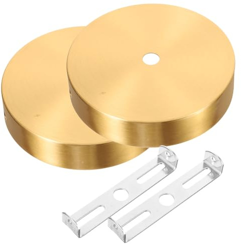STOBOK 2pcs Brass Modern Chandelier Ceiling Canopy Plate Lamp Holder for Pendant Light Covers Hanging Light Fixture in Living Room
