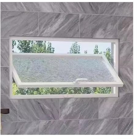 LFONDIGE Fenêtre en Verre rotative Verticale à 360° pour Hangar, hublot Central pour Garage, sous-Sol Mobile, fenêtre de Ventilation décorative (Verre ondulé, 60 x 50 cm)