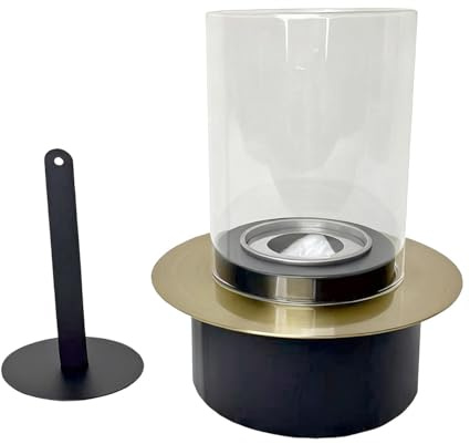 Hogar de Fuego de Mesa - Acero Inoxidable y Vidrio, Mini Calentador y Quemador Sin Llama | Cuenco de Fuego de Propano, Estufa de Gas, Hogar Portátil para Terraza, Camping, Patio Trasero, Jardín Auto