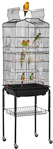 Yaheetech Jaula para Pájaros Jaula de Aves Canarios 46 x 35,5 x 162 cm
