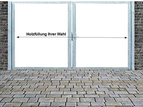 Einfahrtstor Qs Tor Holztor Gartentor Hoftor Verzinkt mit Pfosten Ohne Holzfüllung 2-flügelig 250cm x 160cm