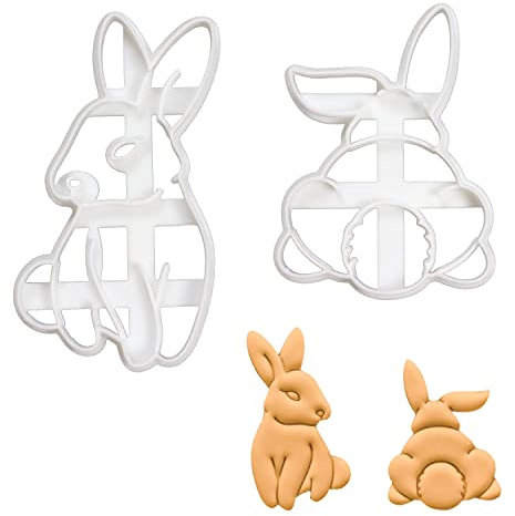 2er Set Hasen Ausstechformen (Formen: Hase Portrait und Hase Hinterteil), 2 Teile, Bakerlogy