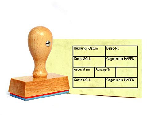 Stempel Buchung - Tabelle Konto Soll Haben Buchungsdatum - 60 x 40 mm