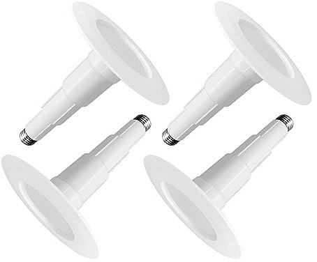 Jolux 4 Inch Adjustable LED Can Light Retrofit, 8.5W=40W 4000K 500LM, Dimmable ETL Damp Rated, Easy Flush Mount Install, Bevel Trim E26 Base, Recessed Lighting for Home Kitchen Bathroom, 4-Pack