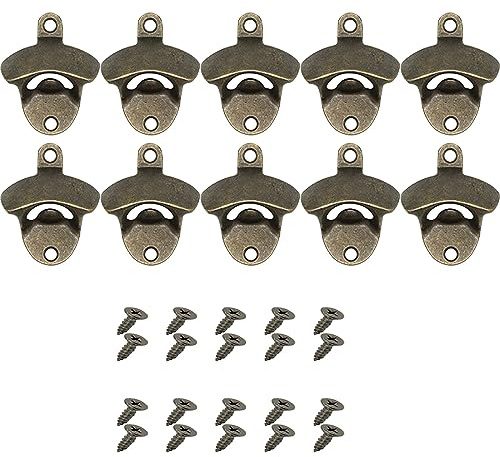 10pcs Beer Bottle Opener Wall Bottle Opener Retro Style for Bar, Kitchen, Garden, Restaurant
