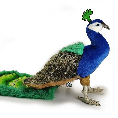 Kuscheltiere.biz Pfau Premium Plüschtier Vogel Paradiesvogel XXL Dekotier CASCAN