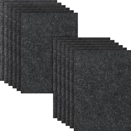 Feltro Rigido 2 mm - 12 Pezzi 20 x 30 cm per Bricolage e Progetti Fai Da Te - Quadrati Grigio Scuro