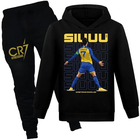 Générique Garçon Sweat à Capuche Unisexe Survetement Ensemble Foot Ensemble Jogging Enfant Hip Hop Streetwear Survêtements Garçon