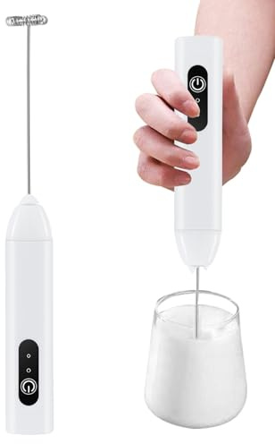 Eastuy Espumador De Leche De Mano - Batidor Recargable por USB | Varilla Batidora Manual para Cocina | Para Latte Cappuccino Café Chocolate Matcha Bebidas Leche Hogar Viaje