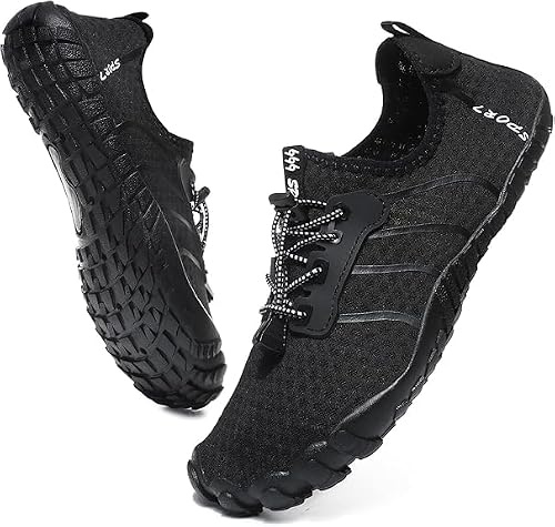 Barefoot Water Shoes Mens Womens Swim Beach Quick Dry Aqua Shoes Lightweight Comfortable for Unisex Diving Shoes Black