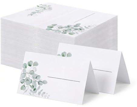 60 tarjetas de mesa para bodas y cumpleaños, 10 x 9 cm, placas de nombre en blanco para escribir, tarjetas de lugar premium para planificación de asientos de boda, elegantes tarjetas de mesa para