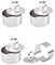 Dessert Speiseringset,4 pcs Kochen Ringe Set Edelstahl Kochen Ringe mit Pusher Runde Käsekuchen Formen Backen Ringe Antihaft-Kuchen Flan Ringe Tin für Crumpet Gebäck Pfannkuchen