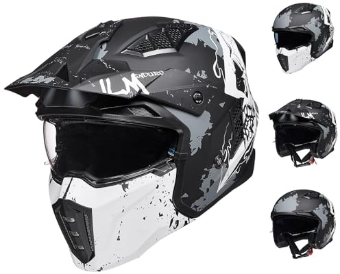 ILM motorcykelhjälm motocross jethjälm kvinnor män Z302, skalle matt, M