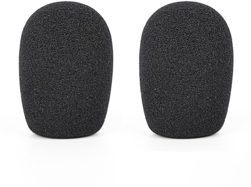 Bonnette anti-vent en mousse pour microphone en mousseline pour microphones de diamètre 1,6, filtre en mousse éponge, compatible avec le profil Sennheiser, FIFINE K669B, T669 (paquet de 2)