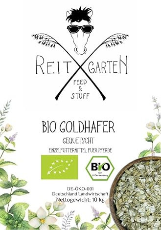 Reitgarten´s Bio Goldhafer gequetscht 10 kg Pferd Futter Kraftfutter Hafer ohne Zusatzstoffe Pferdefutter Organic