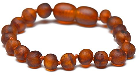 Handmade Baltic Amber Bracelet - Anklet - Cognac Beads - Safety Knotted - Classic Style - 18 cm